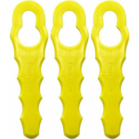 Lot de 50 lames de rechange pour coupe-bordure Ryobi, têtes de lame double dentelées (jaune 12 x 7 mm) Accessoire pour coupe-bordure (1/5)