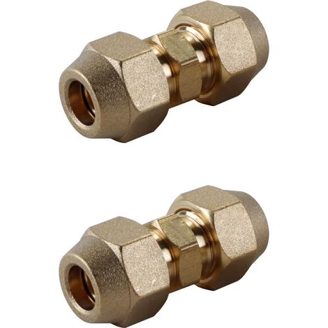 Lot De 2 Rallonges De Tuyau En Cuivre Pour Climatisation Avec Écrous, Double Embout 3/8 Pour Tuyaux En Cuivre, Raccord À Vis Pour Climatisation De 9,52 Mm (1/5)