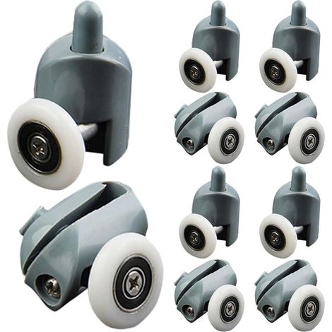 Set mit 20 Schiebetürrollen aus Glas, 25 mm Durchmesser, 10 obere und 10 untere Rollen, wasser- und korrosionsbeständig, geeignet für Glastüren