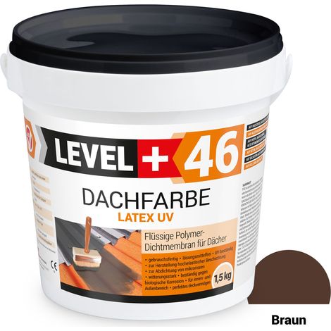 LEVEL+ Dachfarbe elastische Dicht-Polymermembrane L+46 BRAUN - 1,5KG