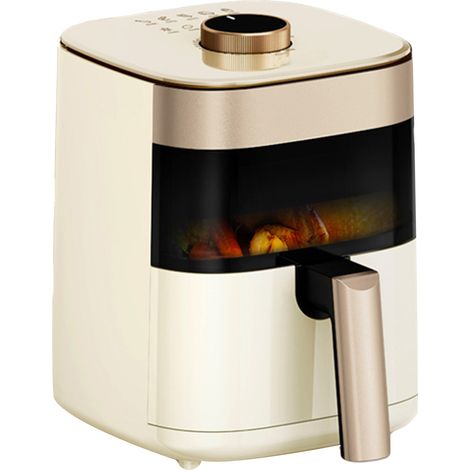 Freidora de aire caliente con ventana de visualización, capacidad de 4,5 l, sin humo, fabricada en plástico, para pollo, patatas fritas y boniatos. (1/5)