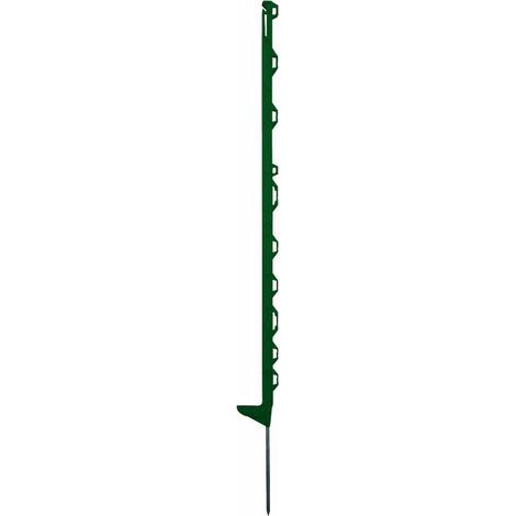 Lot de 10 piquets verts 115 cm en polypropylène – Pointe en acier galvanisé 9 mm – Traitement anti-UV 3 ans – 11 œillets (1/5)