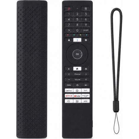 Housse en Silicone Noire pour Télécommande TV Compatible Toshiba CT-ERF, Étui de Protection à Découpes (1/5)