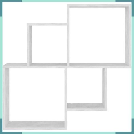 807263 étagère murale cube Gris béton 80x15x78,5 cm Bois d’ingénierie (1/4)