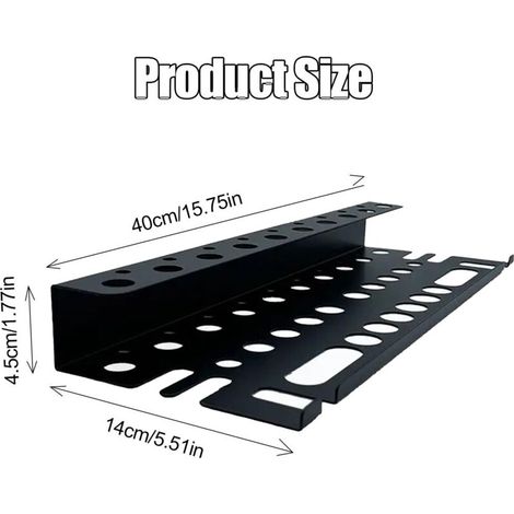 Portautensili da parete da 40 cm, in acciaio al carbonio nero, per riporre cacciaviti, pinze, forbici e chiavi inglesi (nero). (1/4)