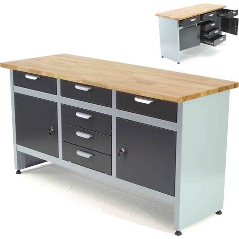 Werkbank Werktisch 6 Schubladen Montagewerkbank Schubladenschrank Werkzeug 06277 (1/5)