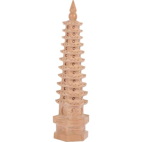 Modèle Spécial Bois Marron Pagode en de Wenchang de Pêcher Décoration Unique Ornement pour Jardin et Bureau pour Maison et Espace Extérieur (1/5)