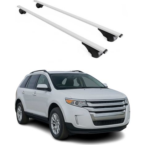 OMAC Dachträger Querträger für Ford Edge I 2007-2014 – Abschließbar – Max. 75 kg – 2 Stangen Stahl Silber (1/5)