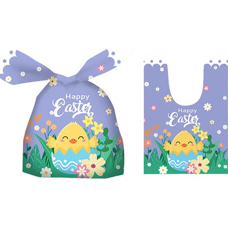 Mini sacchetti regalo pasquali con coulisse, sacchetti di plastica - Una confezione da 6