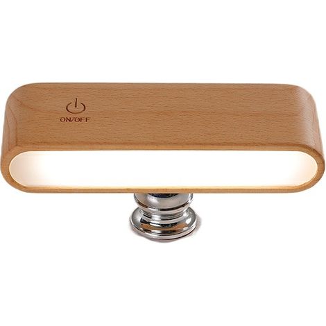 Luce di lettura a LED per letto [Luce di legno magnetica, dimmerabile e rotante] Luce portatile (1/4)