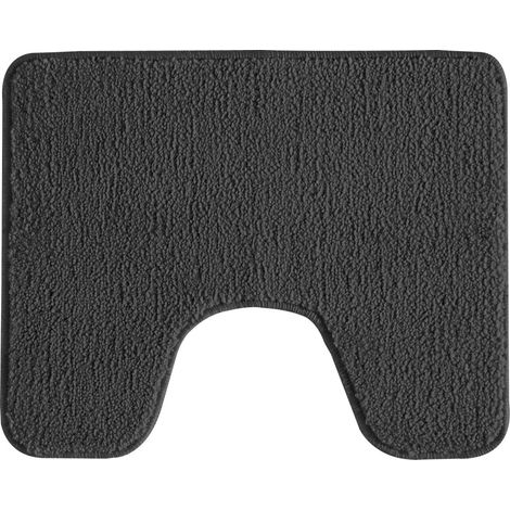 Tapis de toilette uni en polyester chocolat 50x40cm (1/2)