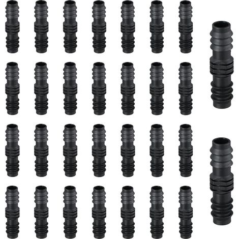 16mm Raccords de Tuyau Arrosage, Connecteurs Cannelés de Tuyau en Plastique, Raccords D'Irrigation Goutte à Goutte, Connecteurs de Tuyaux d'Arrosage, Direct pour Système D'Irrigation, 30 Pièces (1/5)