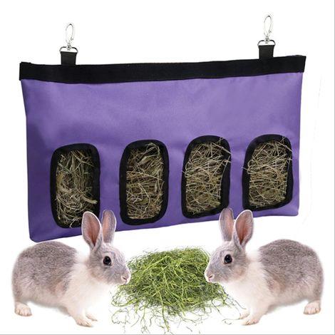 1 Sac à foin, 4 fenêtres, tissu Oxford 600D, crochet suspension, pour lapin cochon d'Inde hamster (1/5)