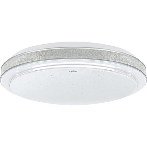Plafonnier décoratif rond LED 12W effet étoilé CCT blanc argent AGATA Struhm (1/2)