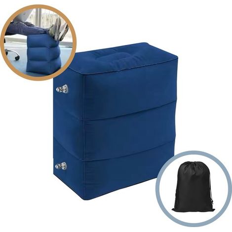 Lit d’avion gonflable – Bleu foncé – 3 positions – Enfants et adultes – Sac de rangement (1/5)