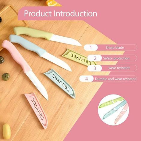 Couteau Céramique - Lame 10 cm - Pour Fruits Légumes Pain - Ensemble 6 Pièces (1/5)