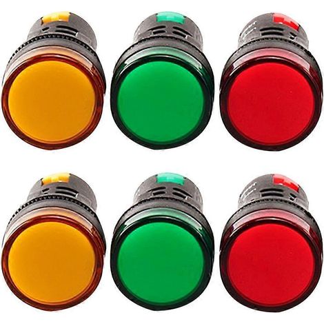 Lot de 6 voyants LED indicateurs d'alimentation-5.2X2.9cm