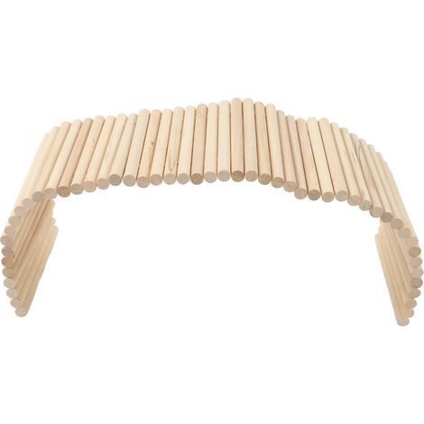 Pont de cachette pour animaux de compagnie, petit Tunnel d'escalade pliable et sûr en bois pour lapins, cochons d'inde, Hamsters, 15x50cm (1/5)