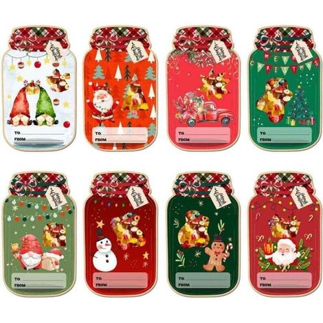 Cadeaux de Noël pour enfants - Cartes en papier à fabriquer soi-même dans un bocal Mason pour anniversaire d'enfant, cadeaux de classe, cadeaux de Noël et fournitures de vacances (1/4)