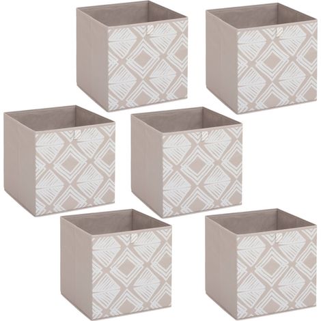 Lot de 6 boites de rangement cubes à motifs losanges MIX'N MODUL (1/4)