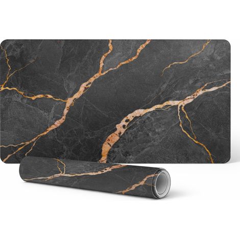 Alfombrilla protectora universal para equipos inform谩ticos con dise帽o de l铆neas de m谩rmol, 100x50 cm.