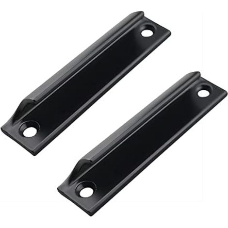 CCYKXA 2pcs Sliding Door Handle, Black Concealed Furniture Handles, Balcony Door Handle, Recessed Furniture Handles for Sliding Doors, Drawer Handles 90mm (1/5)