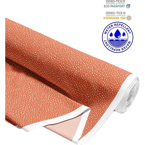 TESSUTI DECORATIVI PER ESTERNI OXFORD - Motivo a pois su fondo arancione I DR115 (1/5)