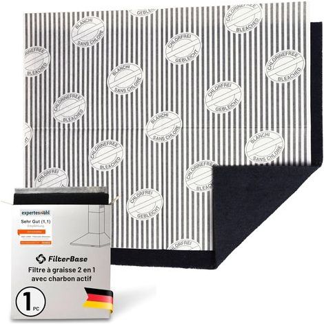 Aktivkohlefilter, zuschneidbare Matte 57 x 47 cm, flacher Fettfilter, für Dunstabzugshauben bis 60 cm (1/5)