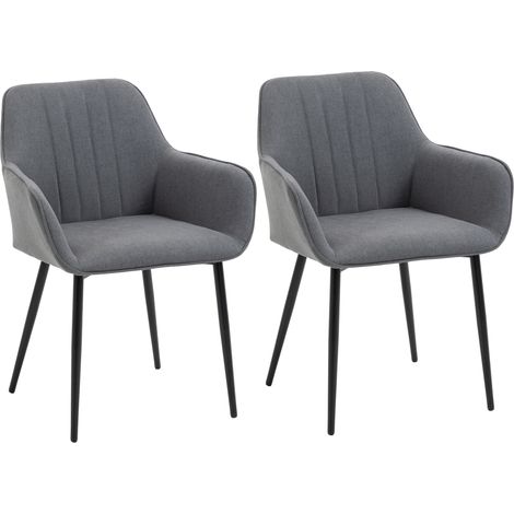 Lot de 2 chaises design PAULY gris foncé et noir (1/5)