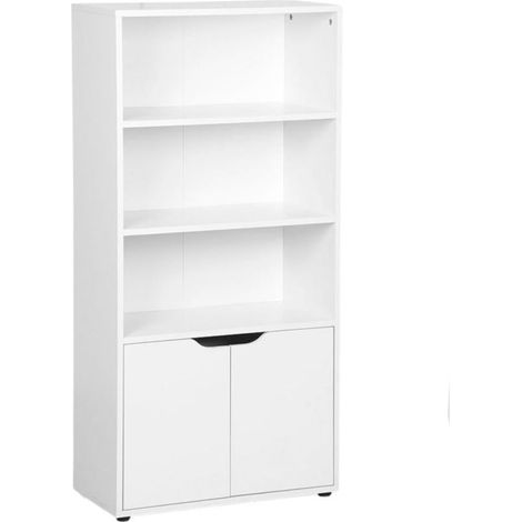 Estanterías - Estantería Thor Madera 4 Niveles con Puerta - Blanco