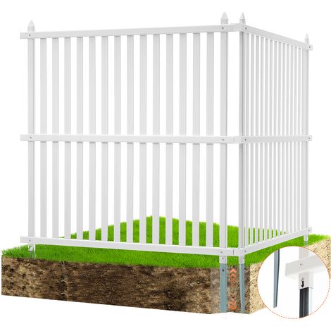 VEVOR 48" W x 48" H Vinyl Privacy Fence Panels, Air Conditioner Fence, Outdoor Privacy Screens for Trash Can, Pool Equipment Enclosure, Privacy Screen Kit Strip Panels (2 Panels) (1/5)