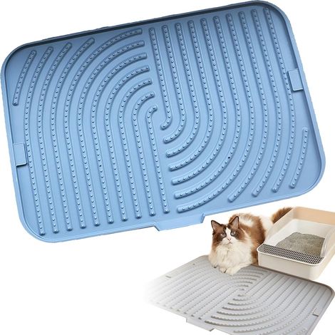 Cat Litter Mat, Waterproof and Urine Proof Mat, Easy to Clean Cat Litter Mat, for Cat Litter Tray and Cat Toilet, 45 x 30 cm, Grey (1/5)