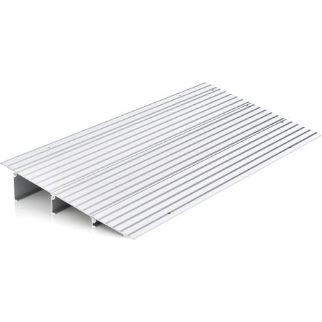 GOPLUS Rampe de seuil de Porte 86,5x41,5x8,5CM,Charge 317KG,Hauteur réglable,Cadre en Aluminium Robuste,Surface Antidérapante (1/5)