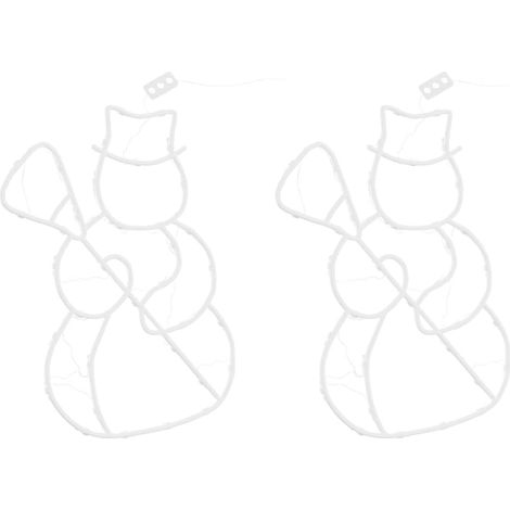 Guirlandes blanc chaud de Noël bonhomme de neige 2 pièces 35 LED lumineuses - COMFORTXL (1/5)