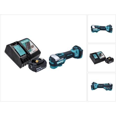 Herramienta multifunción a batería Makita DTM 52 RM1 18 V Starlock Max sin escobillas + 1x batería recargable 4,0 Ah + cargador