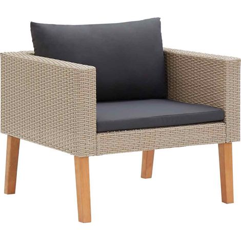 Maison Exclusive - 1-Sitzer-Gartensofa mit Auflagen Poly Rattan B
