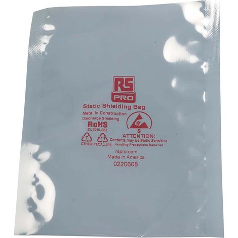 Sachet antistatique RS PRO 152mm x 102mm, Fermeture par thermo-soudage, Argent ( Prix pour Sachet de 100 ) (1/2)