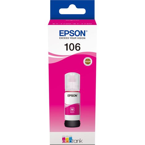 Bouteille de recharge d'encre magenta pour imprimante Epson EcoTank 106 (C13T00R340) (1/3)