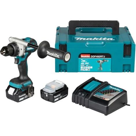 Taladro atornillador Makita DDF492RTJ azul 18 voltios 5 Ah