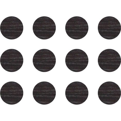 12x Cache vis adhésif autocollant diamètre 40mm protection bouchon trou obturateur meuble table chaise maison, Chêne anthracite