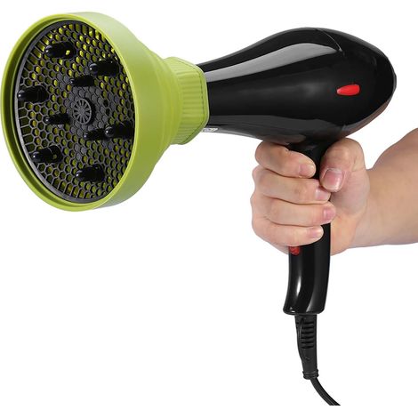 Diffuseur Universel pour Sèche-Cheveux, Accessoire Coiffant pour Lisseur et Brosse Soufflante (Vert) (1/5)