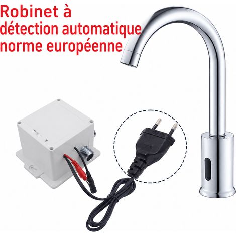 Robinet de lavabo haut automatique robinet à capteur tout cuivre sur secteur norme européenne 1 × 1 × 1 cm 450 g – Livraison gratuite (1/5)