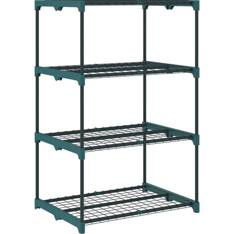 CHICFURN Scaffale portafiori a 4 livelli 67x49x105 cm in acciaio verde scuro per interno/esterno (1/5)