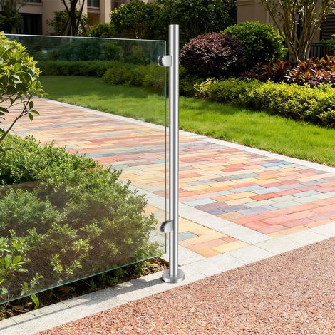 110cm Glass Balustrade Railing End Post Stainless Steel Balcony Guardrail Handrail