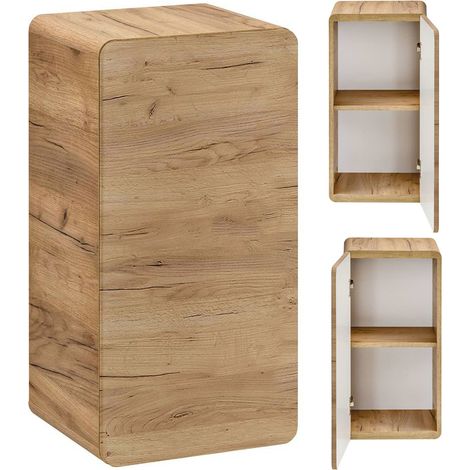 Badezimmer Unterschrank hängend LUTON-56-CRAFT, Wotan Eiche Nb. Nb., B/H/T ca. 35/68/32 cm (1/4)