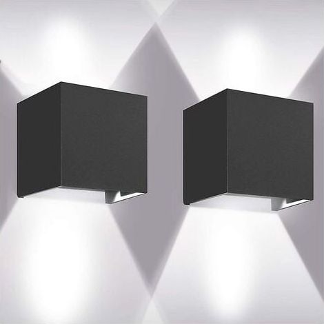 2-teiliges Set, 12 W, LED-Wandleuchte, Innenwandleuchte, moderne Aluminium-Leuchten für Wohnzimmer, Schlafzimmer, Badezimmer, Küche, Esszimmer, Kaltweiß
