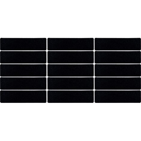 15 Bandes d'escalier antidérapantes autocollantes en polyester découpable, noir et blanc, pour tapis d'escalier et sols (1/5)