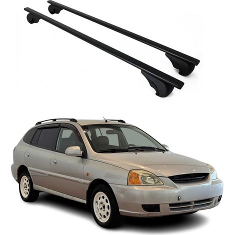 OMAC Dachträger Querträger für Kia Rio I Kombi 2000-2005 – Abschließbar – Max. 75 kg – 2 Stangen Stahl Schwarz (1/5)