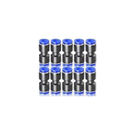 10 raccordi rapidi dritti blu, diametro esterno 4 mm (PU-4) - Crezuo