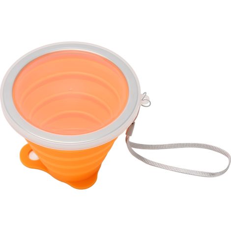 Bouteille d'eau pliable, 270 ml, silicone de qualité alimentaire, petit couvercle portable, convient pour les voyages, le bureau et une utilisation en extérieur, orange. (1/5)